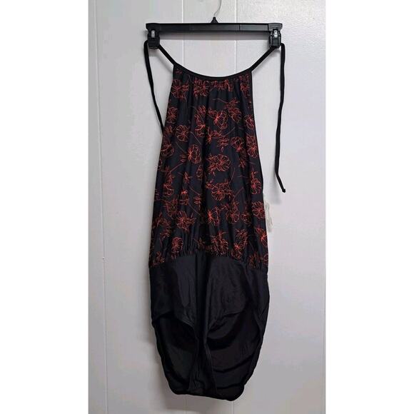 Calvin Klein Black Energy Multi Printed Blouson One-Piece Swimsuit US 16 - Picture 3 of 13